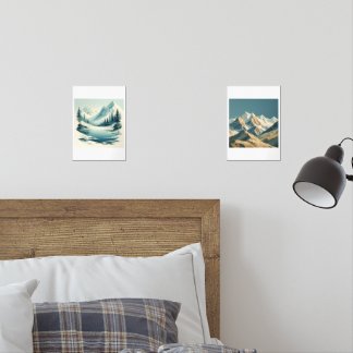 Minimalistische Alpenlandschaft – Ruhe und Natur Wall Art Sets