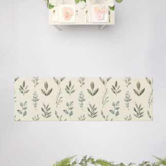 Minimalistisches Botanisches Blättermuster  Runner