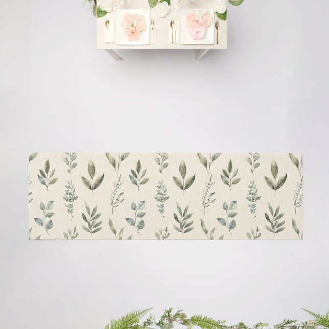 Minimalistisches Botanisches Blättermuster  Runner (Insitu (Wedding))