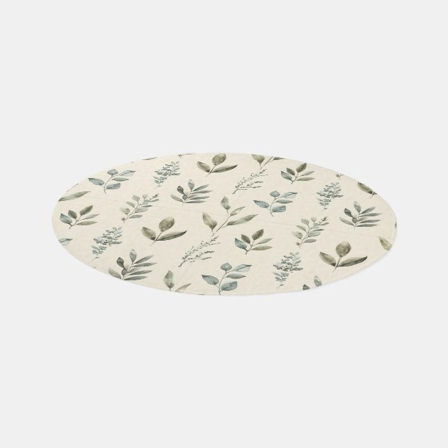Minimalistisches Salbeigrün Naturdesign Rug (Angled)
