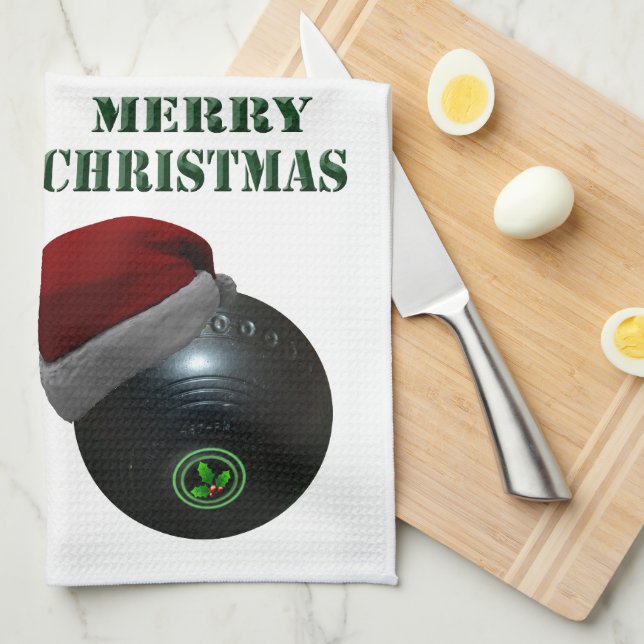 Minimalists Bowls Merry Christmas,  Kitchen Towel (Quarter Fold)