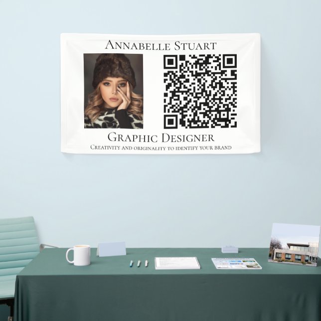 Minimalists Professional with QR code Business Banner (Tradeshow)