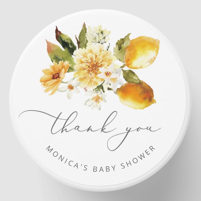 Minimalistt lemon baby shower mini candle favors (Front)