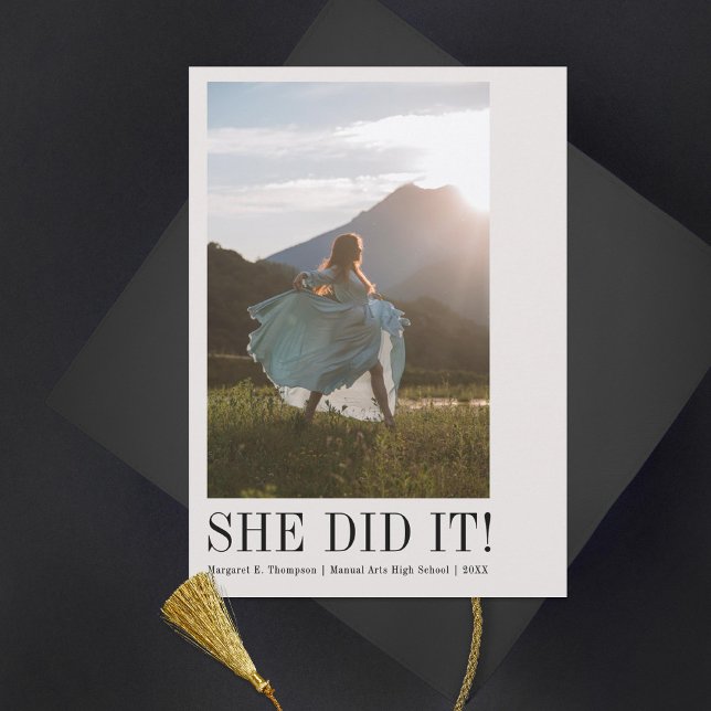 Minimally Classic Photo Graduation Announcement (Creator Uploaded)