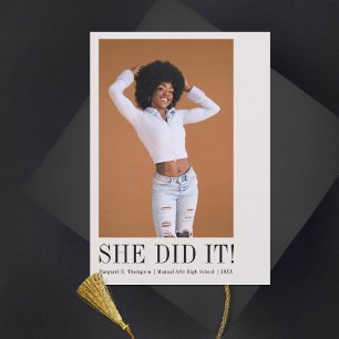 Minimally Classic Photo Graduation Announcement