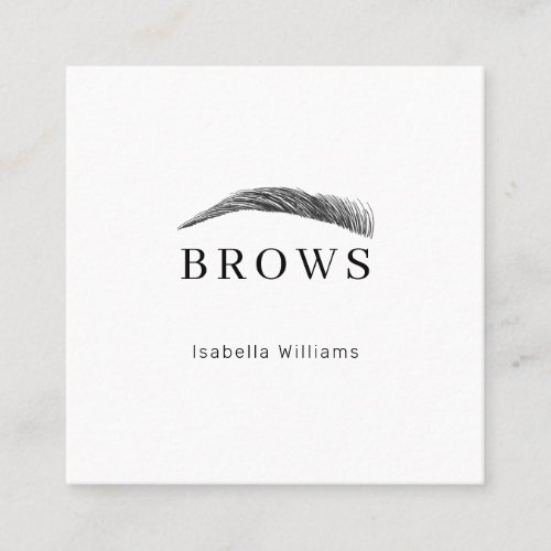 Minimally elegant eyebrows  square business card