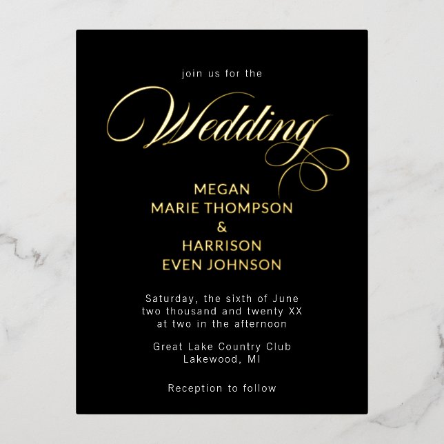 Minimalsist Classic Wedding Invitation (Front)