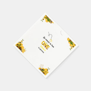 Minimalst Bumble bee theme First birthday party Napkins