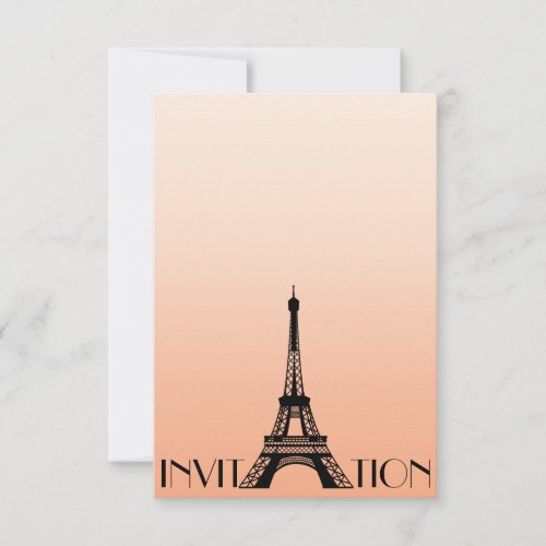 Minimaslim Paris Eiffel Tower Glam Chic Invitation