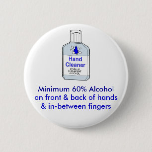 Minimum 60% Alcohol Pinback Button