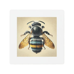 Mining bee 091024IREF206 - Watercolor Metal Print