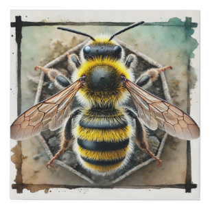 Mining bee 151024IREF230 - Watercolor Faux Canvas Print