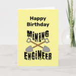 Mining Engineer Crossed Shovels Birthday Card