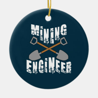 Mining Engineer Crossed Shovels Ceramic Ornament