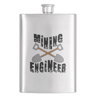 Mining Engineer Crossed Shovels Flask