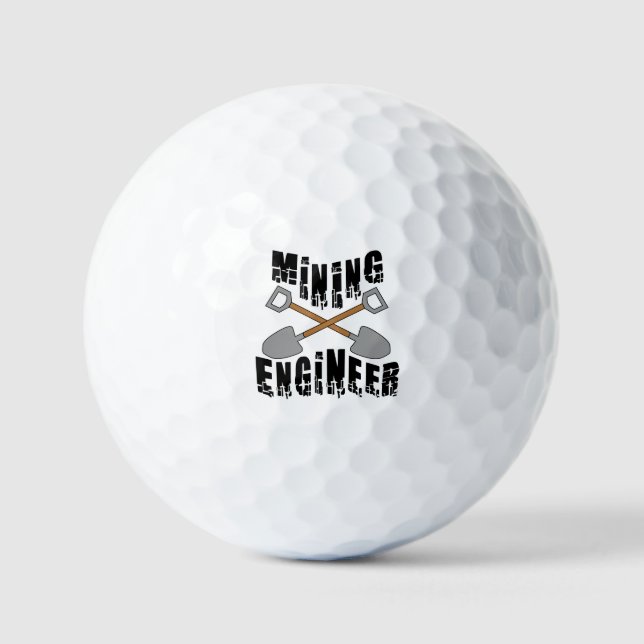 Mining Engineer Crossed Shovels Golf Balls (Front)