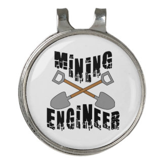 Mining Engineer Crossed Shovels Golf Hat Clip