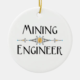 Mining Engineer Decorative Line Ceramic Ornament