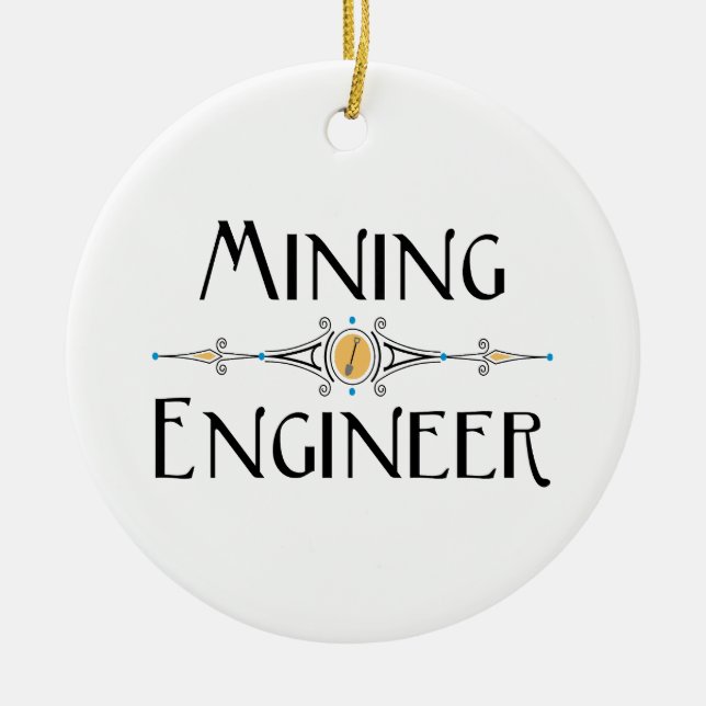 Mining Engineer Decorative Line Ceramic Ornament (Front)