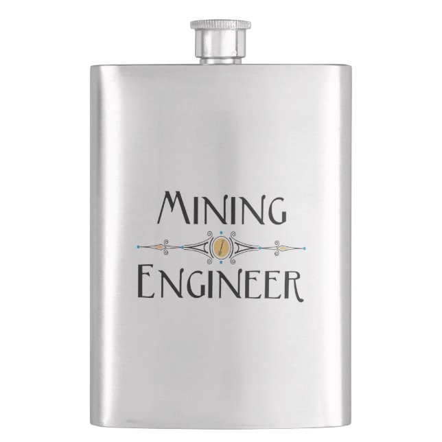 Mining Engineer Decorative Line Flask (Front)