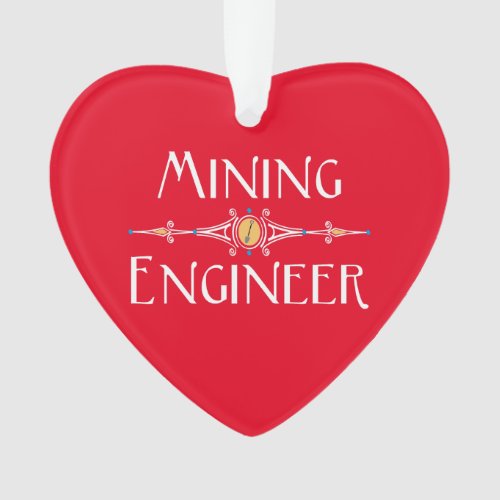 Mining Engineer Decorative Line Ornament