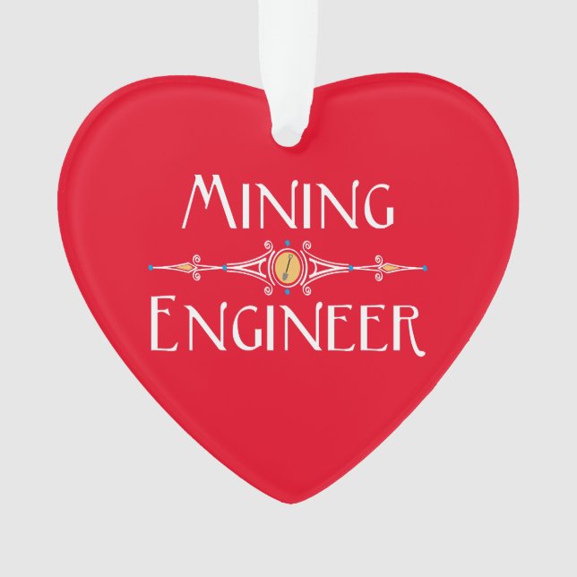 Mining Engineer Decorative Line Ornament (Front)