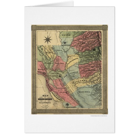 Mining in California Map - 1851 Cards (Front)
