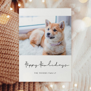 Mininimalist Happy Howlidays Dog Photo Holiday Card
