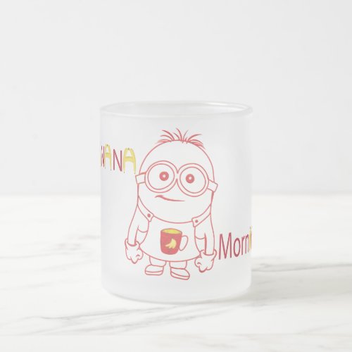 minion up frosted glass coffee mug