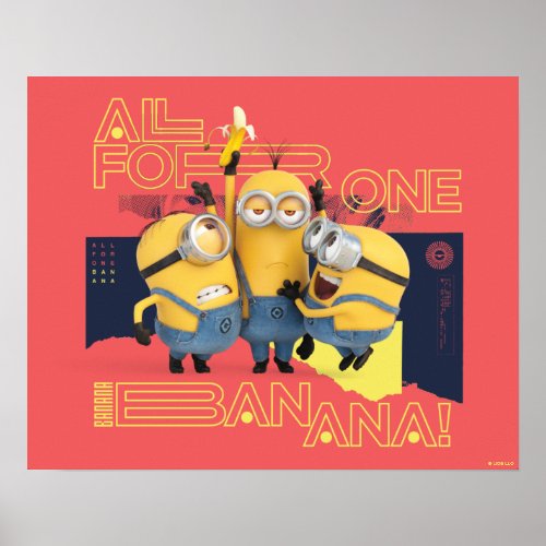 Minions The Rise of Gru  All For One Banana Poster
