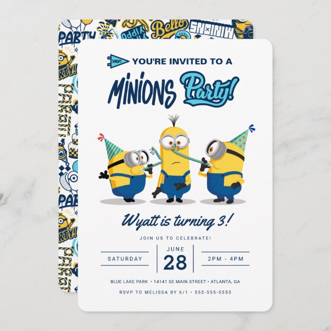 minion birthday party invitations