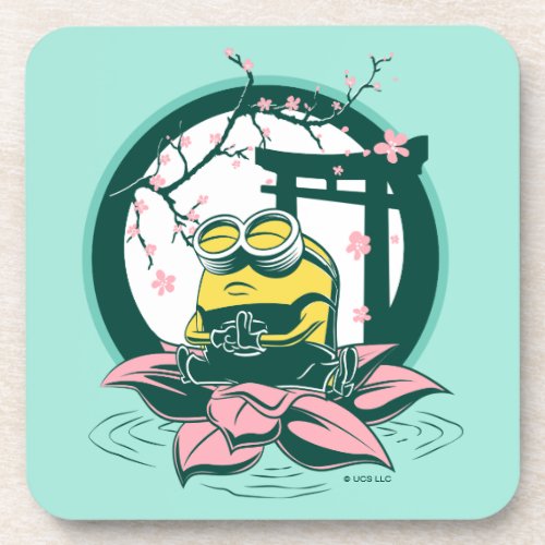 Minions The Rise of Gru  Bob Meditating on Lotus Beverage Coaster