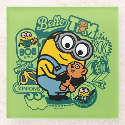 Minions The Rise of Gru  Bob Travel Patches Glass Coaster