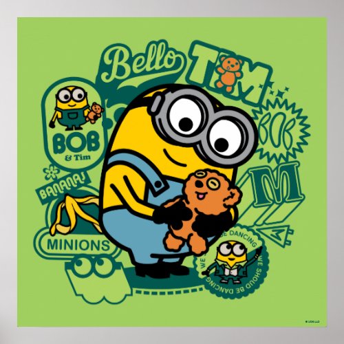 Minions The Rise of Gru  Bob Travel Patches Poster