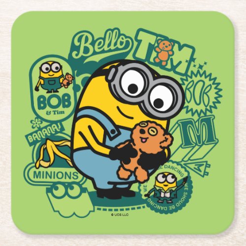 Minions The Rise of Gru  Bob Travel Patches Square Paper Coaster