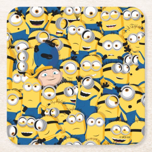 Minions The Rise of Gru  Enless Minions Pattern Square Paper Coaster