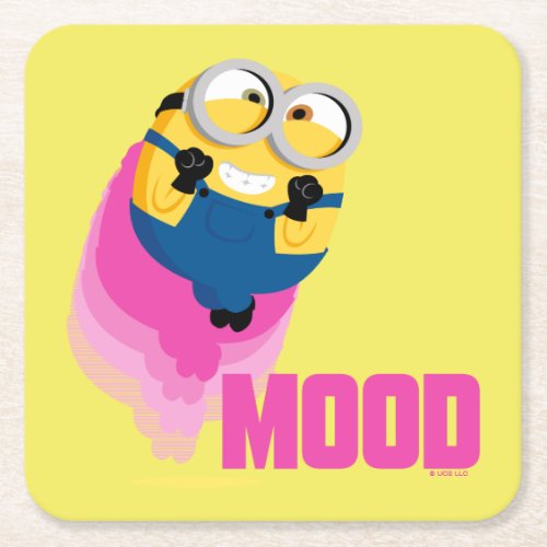 Minions The Rise of Gru  Excited Bob Mood Square Paper Coaster