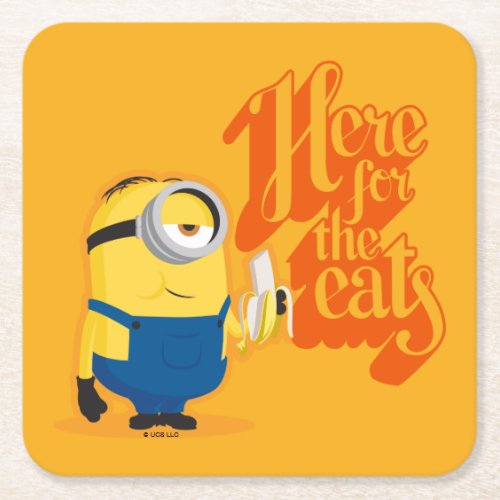 Minions The Rise of Gru  Here for the Eats Square Paper Coaster