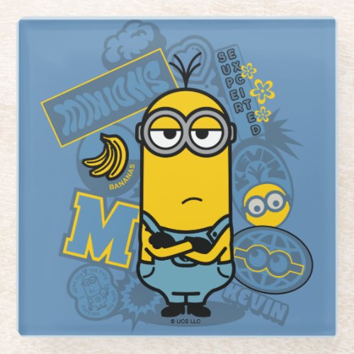 Minions The Rise of Gru  Kevin Travel Patches Glass Coaster