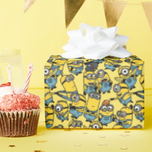 Minions The Rise of Gru  Minions Cartoon Pattern Wrapping Paper