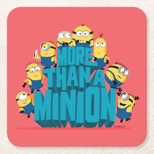 Minions The Rise of Gru  More Than A Minion Square Paper Coaster