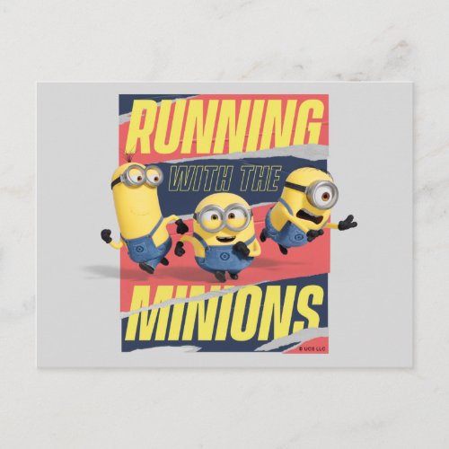 Minions The Rise of Gru Running With The Minions Postcard
