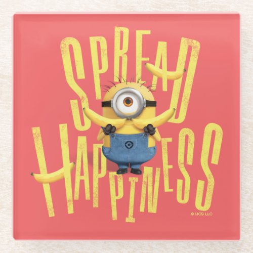 Minions The Rise of Gru  Spread Happiness Glass Coaster