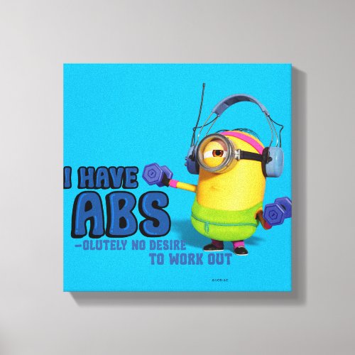 Minions The Rise of Gru  Stuart I Have Abs Canvas Print