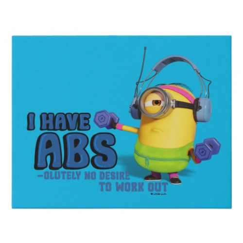 Minions The Rise of Gru  Stuart I Have Abs Faux Canvas Print