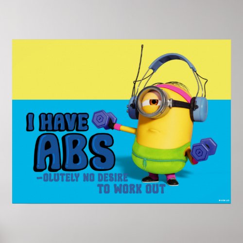 Minions The Rise of Gru  Stuart I Have Abs Poster