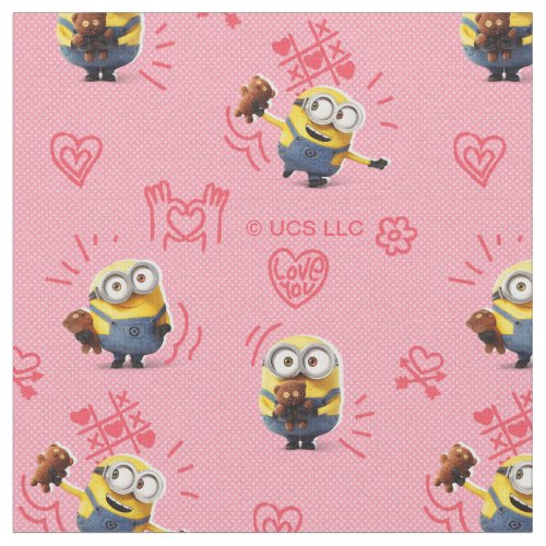 Minions Valentines Day  Bob  Tim Hearts Pattern Fabric