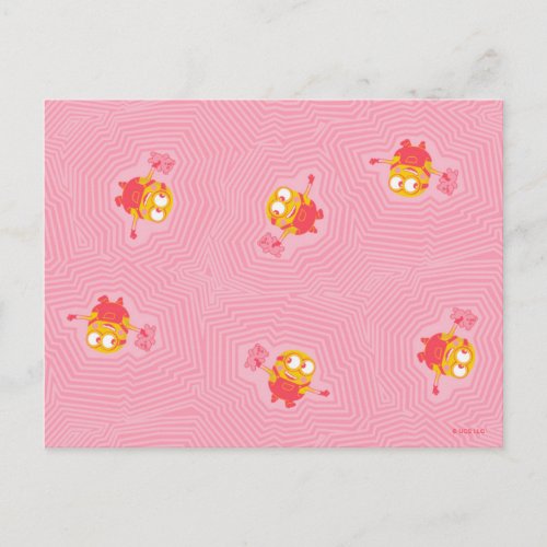 Minions Valentines Day  Bob  Tim Ripple Pattern Postcard