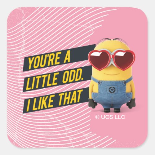 Minions Valentines Day  Dave _ I Like That Square Sticker