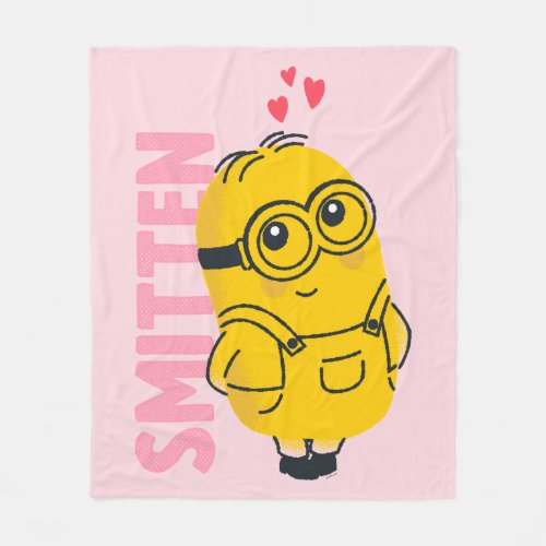 Minions Valentines Day  Dave _ Smitten Fleece Blanket